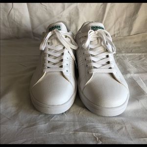 Men adidas cloudfoam white leather shoes